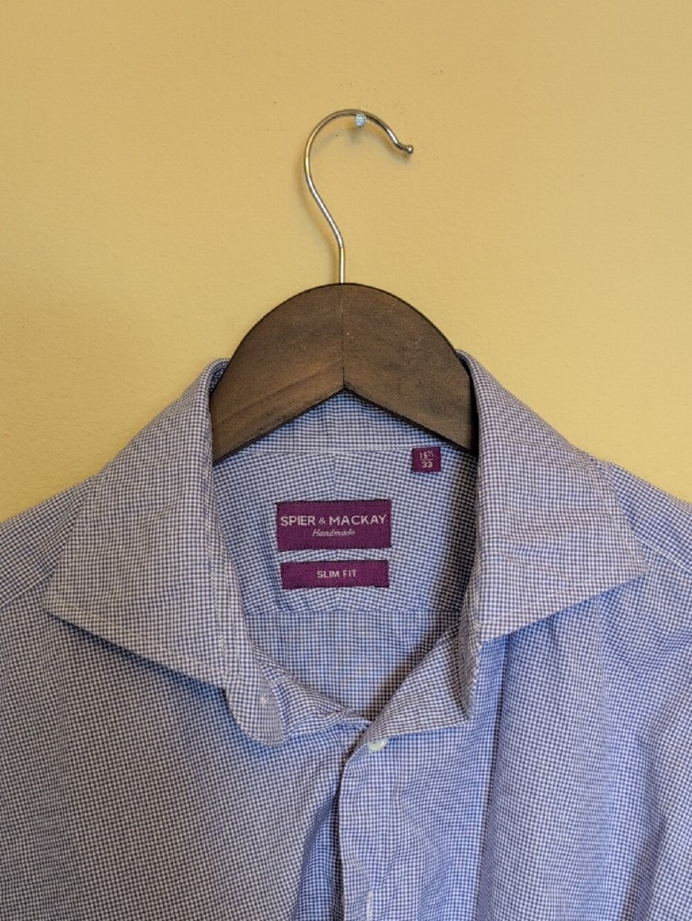 Spier & Mackay Men's Light Blue Dress Shirt 15.5x33 Slim Fit